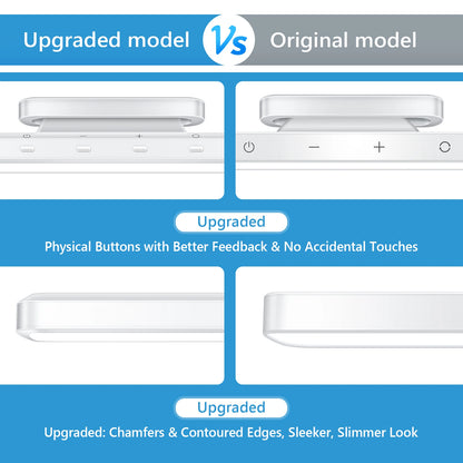 WILLED 5W Dimmable Night Light 3 Colors Adjustable Makeup Light with 2500mAh Rechargeable Under Cabinet for Closet Bedside Desk