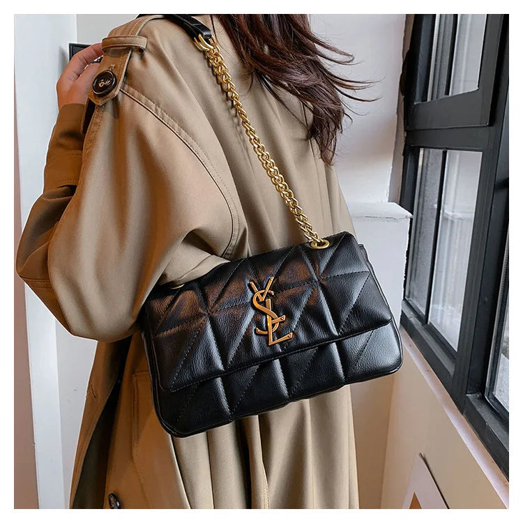 New Xiaoxiangfeng diamond grid chain bag, stylish and versatile, large capacity diagonal span small square bag RELUX.STORE