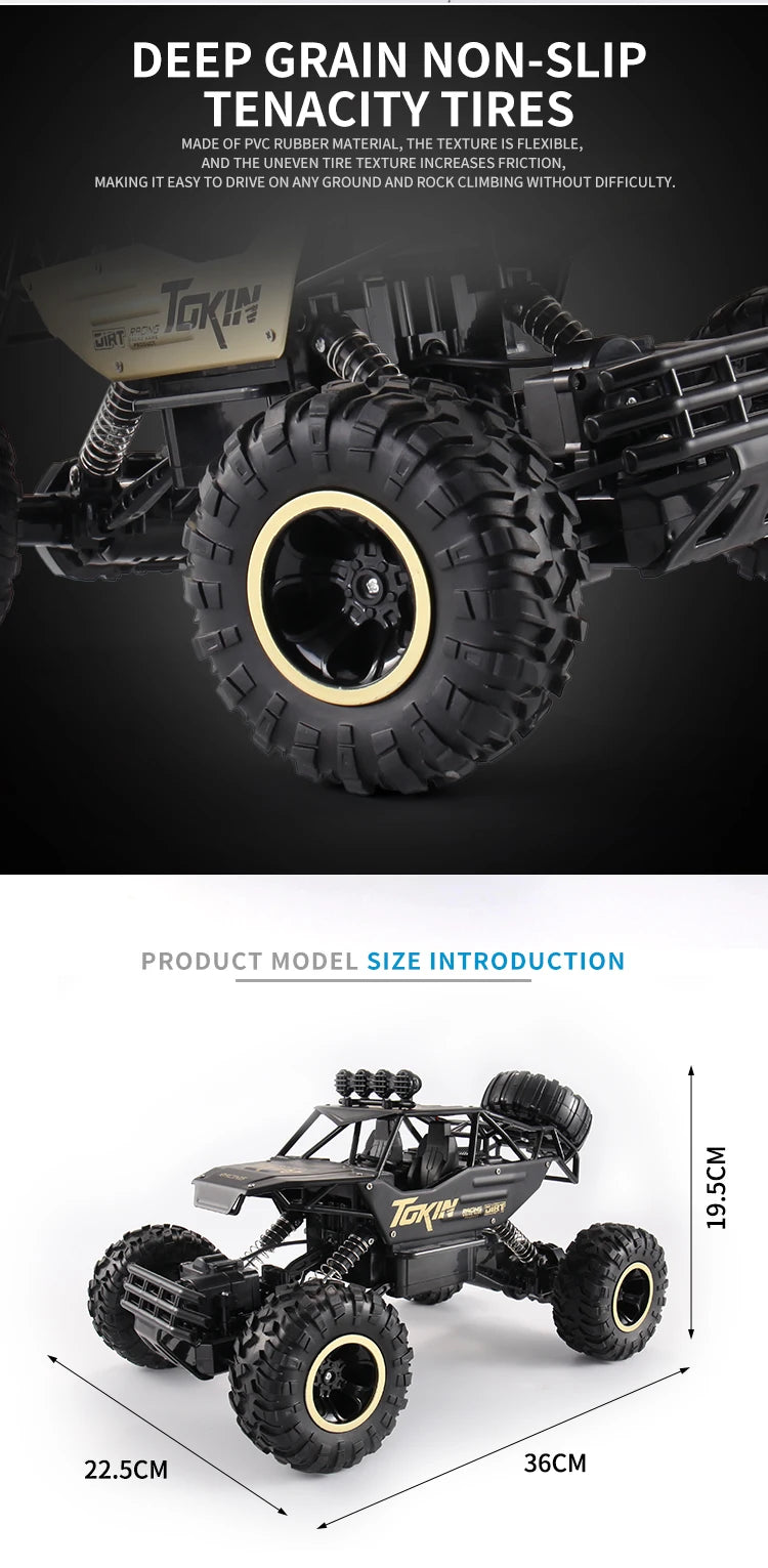 RC Cars Remote Control Car 1:12/16 Off Road Truck Metal Shell LED Headlights Offroad Monster RC Trucks 4WD All Terrain Toys Kids