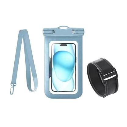 2 in 1 Waterproof Armband Bag Phone Case for IPhone 16 15 14 13 12 11 Pro Max IPhone16 ProMax Swim Dry Pouch Cover with Lanyard