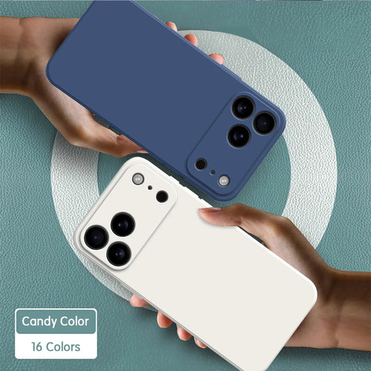 Liquid Silicone Original Phone Case for iPhone 17 Pro Max Air 17Pro 17Max 5G Straight Edge Lens Protection Soft Basic Back Cover RELUX.STORE
