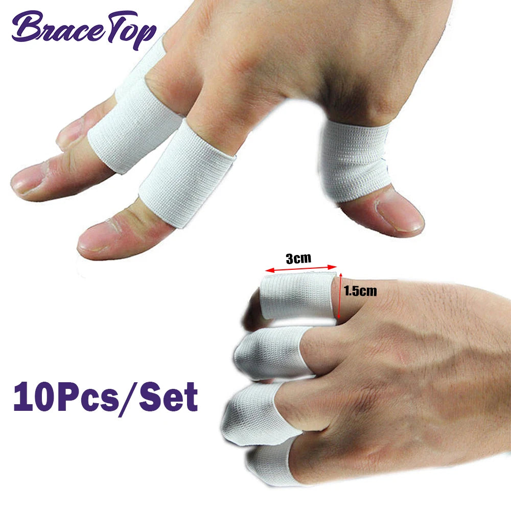 BraceTop 10pcs Stretchy Sports Finger Sleeves Arthritis Support Finger Guard Outdoor Basketball Volleyball Finger Protection New