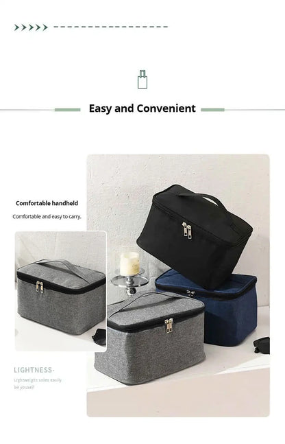 1pc Business Trip Men's Toiletry Bag Double Layer Large Capacity Cosmetic Bag Oxford Cloth Storage Bag Portable Handbag