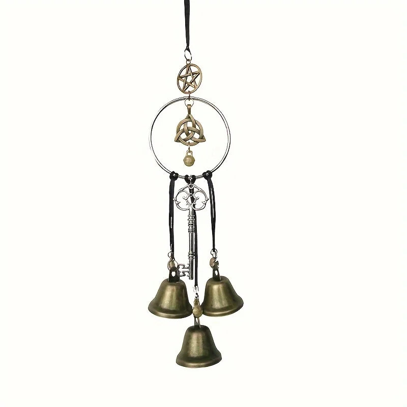1pc witch bell doorknob hanging decorative wicker wind chime home decoration