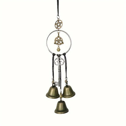 1pc witch bell doorknob hanging decorative wicker wind chime home decoration