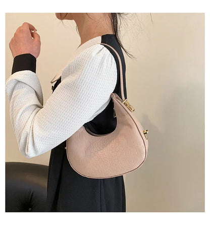 Fashion Luxury Design PU Leather Shoulder Bag Women Small Clutch Handbag Purse Female Underarm Bag Travel Totes shoulder bag RELUX.STORE