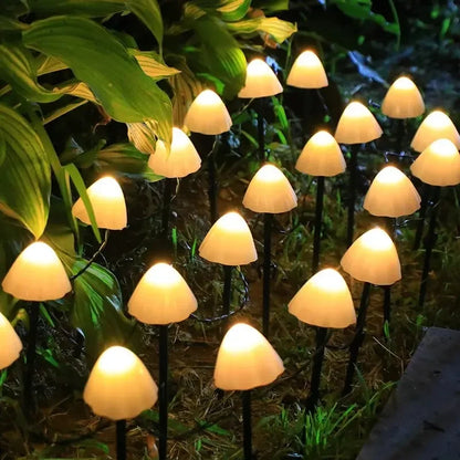 10 LED Solar Mushroom Lights Outdoor Waterproof Decorative Street Lights for Lawn Garden Patio Christmas Holiday Decoration