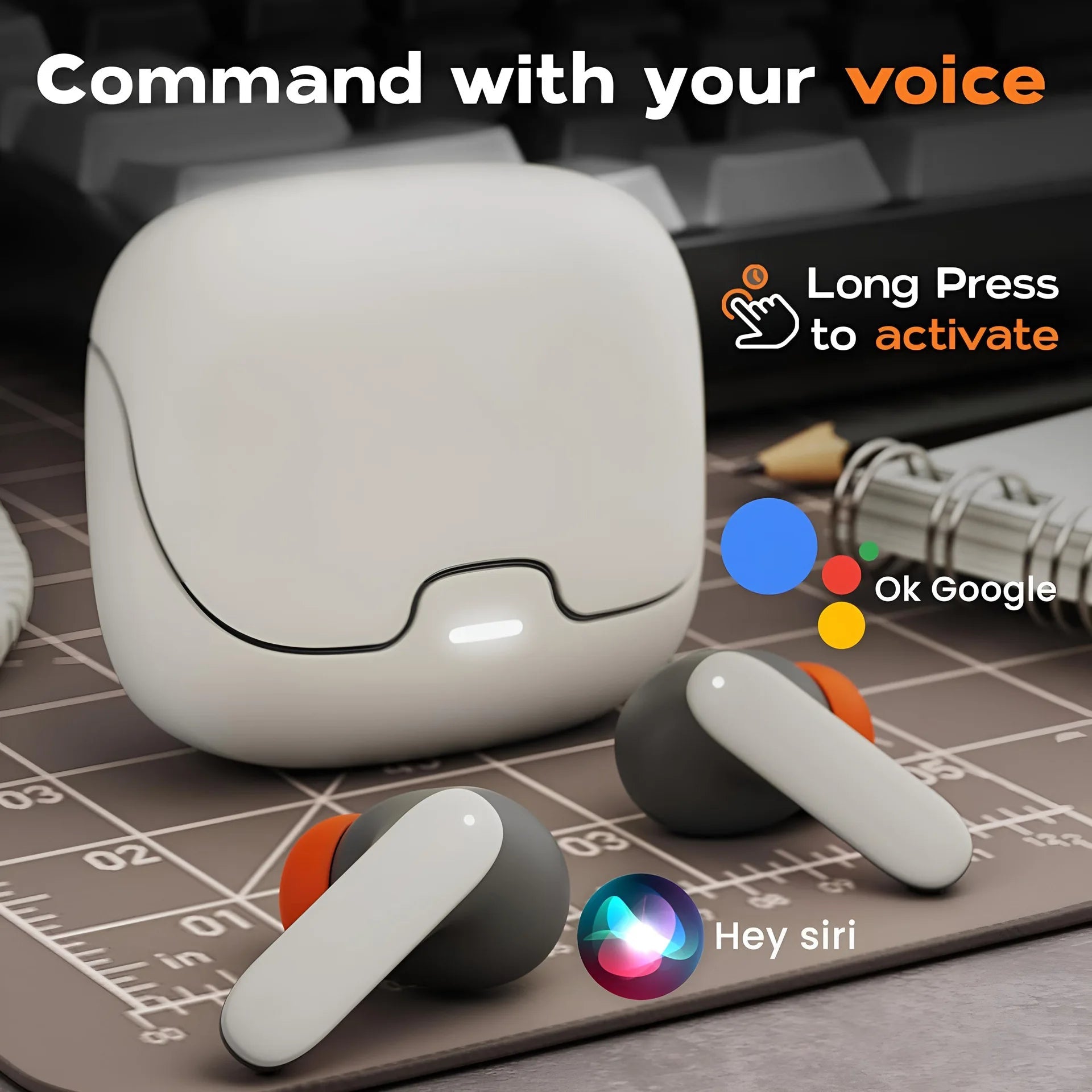 TWS Wireless Earbuds BT 5.4 Low Latency Game Earphones Microphone Noise Reduction Fast Charging Game Mode Listen Music Headset RELUX.STORE