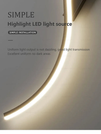 Modern LED Wall Lamp Minimalist Led Light Bedroom Bedside Long Strip Wall Sconces Living Room Sofa Home Indoor Lighting Fixture RELUX.STORE