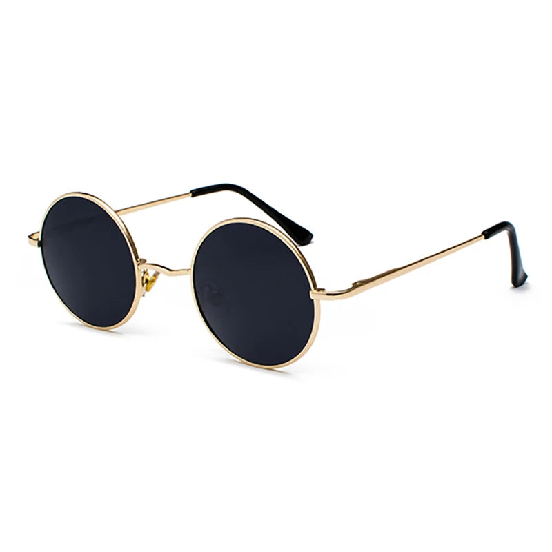 Retro Vintage Round Polarized Sunglasses Men Brand Designer Sun Glasses Women Alloy Metal Frame Black Lens Eyewear Driving UV400 RELUX.STORE
