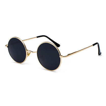 Retro Vintage Round Polarized Sunglasses Men Brand Designer Sun Glasses Women Alloy Metal Frame Black Lens Eyewear Driving UV400 RELUX.STORE