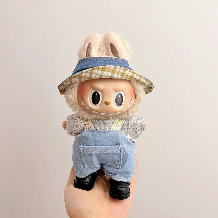 Labubu Clothing Popular New Products Fashion Velcro 17cm Doll Cute Dress Casual Set Skirt Plush Toy Clothing
