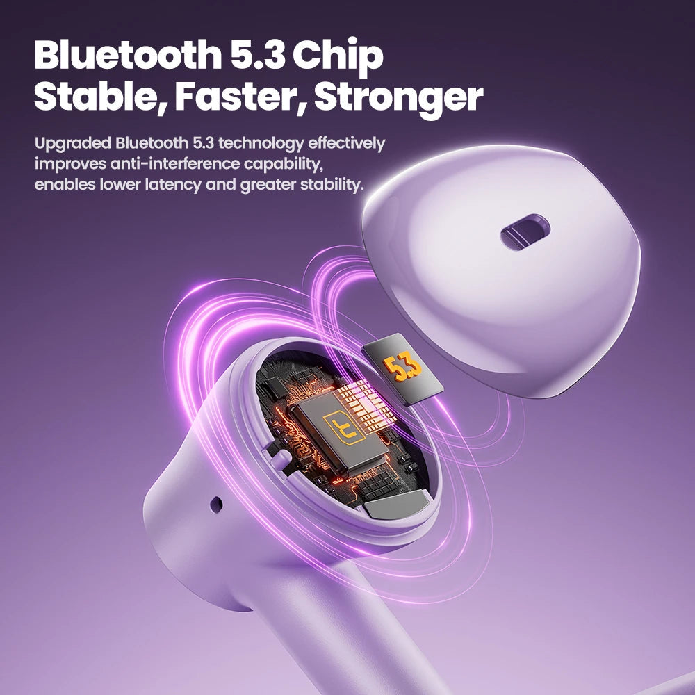 Toocki ENC Bluetooth 5.3 Headphones TWS HiFi Sound Stereo Earphones with Mic Wireless Waterproof In-Ear Headset for Mobile Phone RELUX.STORE