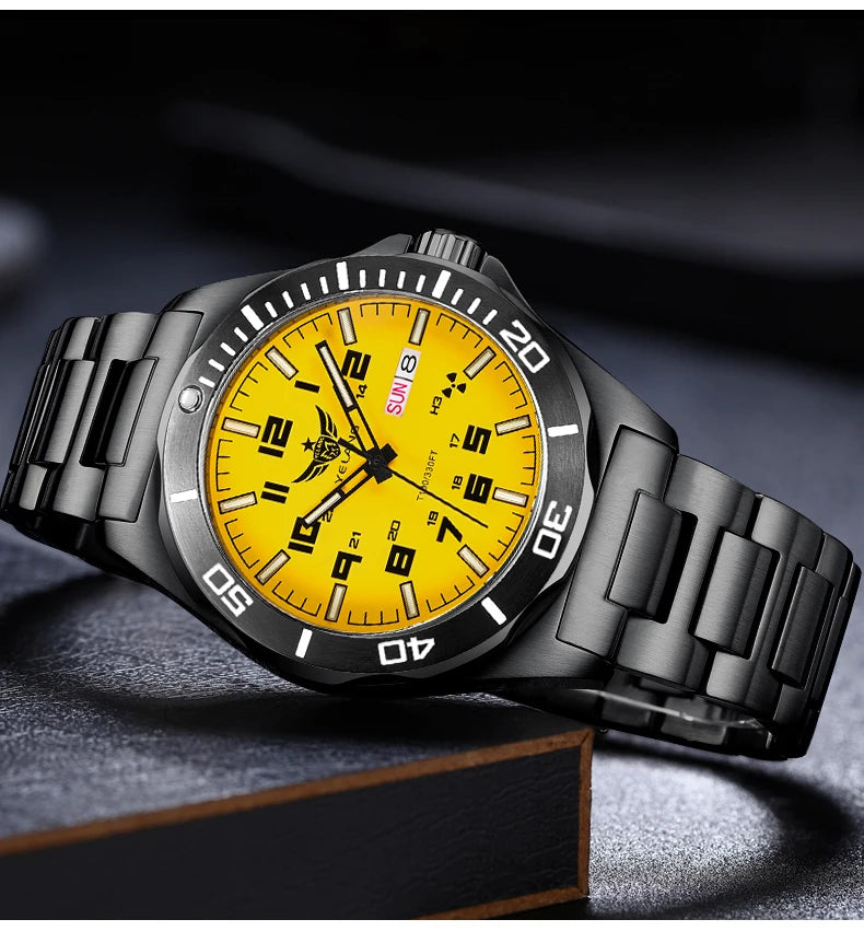 Yelang V1019 Brand 44MM Men Watch NH36 100M PROFESSIONAL WATERPROOF Deep Diving Mechanical Automatic Watch Sapphire Lens Reloj