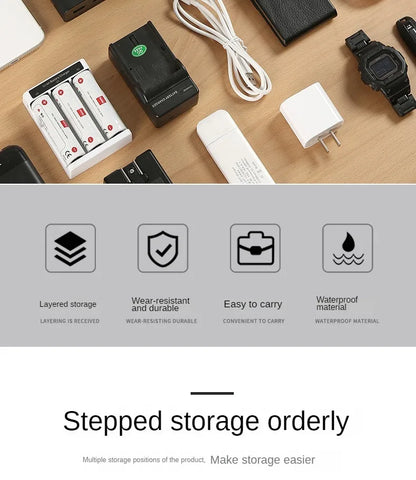 Handheld Digital Bag Multifunctional Large Capacity Moistureproof Mesh Earphone Charger Data Cable USB Travel Protective Case1PC