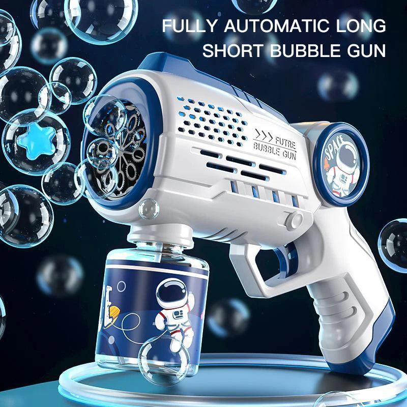 New Porous Astronaut Electric Bubble Gun Kid Toy Bubbles Machine Automatic Soap Blower with Light Summer Outdoor Party Games toy RELUX.STORE
