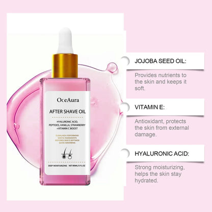 Strawberry Vanilla After Shave Oil Women For Smooth Skin Soft Serve After Shave Oil Shave Oil Prevent Ingrown Hairs & Dryness RELUX.STORE
