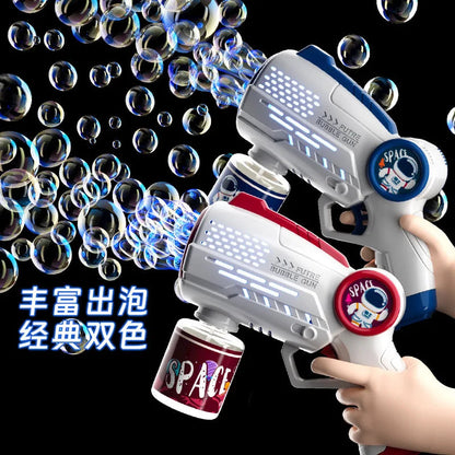 New Porous Astronaut Electric Bubble Gun Kid Toy Bubbles Machine Automatic Soap Blower with Light Summer Outdoor Party Games toy RELUX.STORE