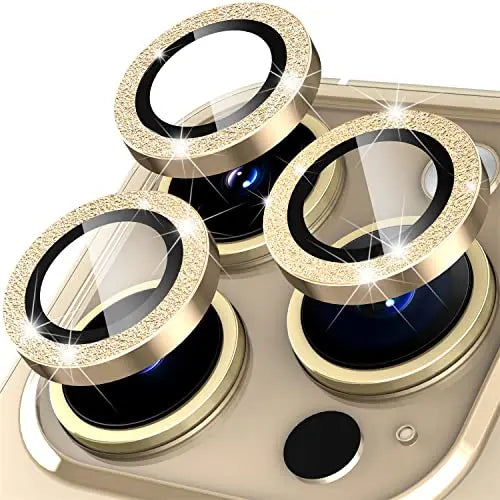 For iPhone 17 Pro Max 17Air 16 Metal Glitter Bling Lens Film HD Glass Camera Protective Cap For iPhone15 Camera Protector Ring RELUX.STORE