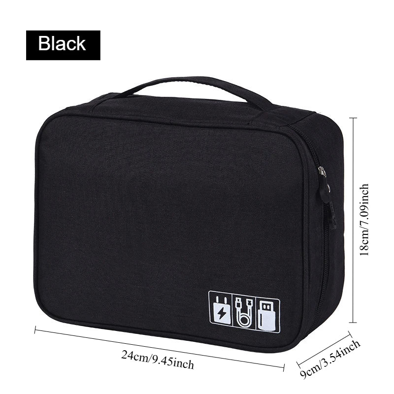 Handheld Digital Bag Multifunctional Large Capacity Moistureproof Mesh Earphone Charger Data Cable USB Travel Protective Case1PC