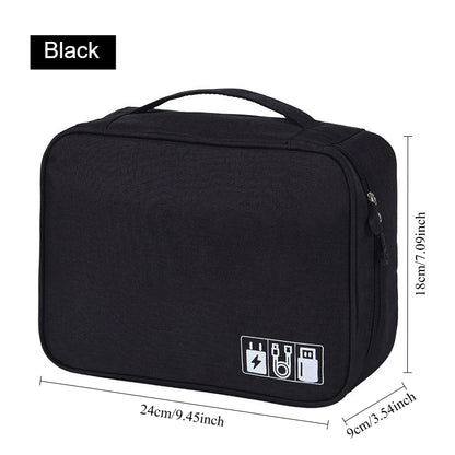 Handheld Digital Bag Multifunctional Large Capacity Moistureproof Mesh Earphone Charger Data Cable USB Travel Protective Case1PC