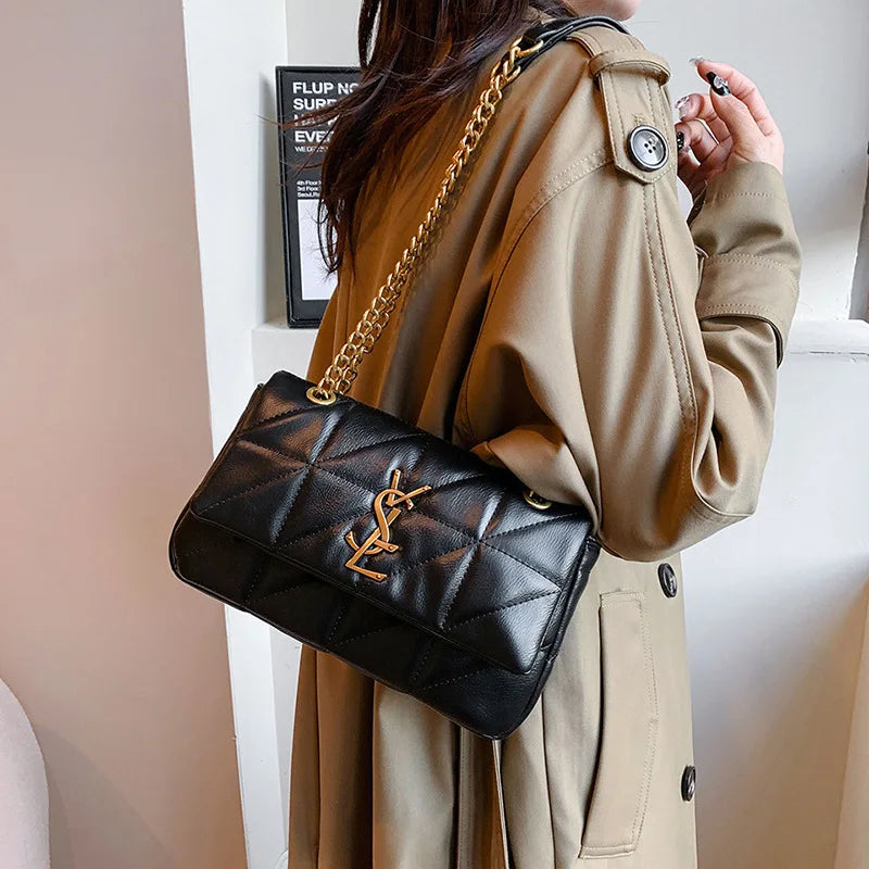 New Xiaoxiangfeng diamond grid chain bag, stylish and versatile, large capacity diagonal span small square bag RELUX.STORE