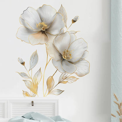 Beautiful Flower Wall Sticker For Living Room Background Decor Decals Bedroom Beautify Home Decoration Self-adhesive Wallpaper