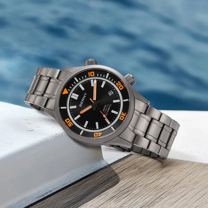 BERNY Automatic Titanium Diver Watch for Men Supper Luminous Sappire AR coated Miyota 8215 20ATM Mechanical Diving Men's Watches