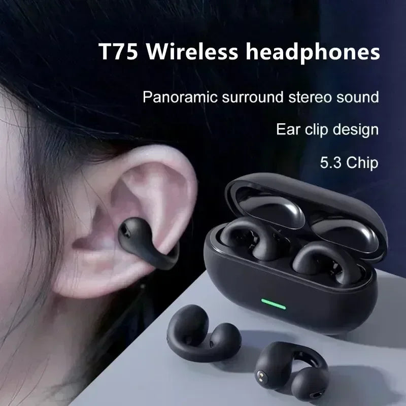 New Original T75 Bone Conduction Wireless Bluetooth 5.3 Headphones Sports Earphones HiFi Sound Quality Waterproof TWS Headset RELUX.STORE