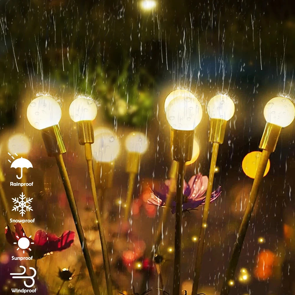 10 LED Solar Garden Lights Powered Firefly Lights Outdoor Waterproof Vibrant Garden Lights for Patio Pathway Decoration,Warm RELUX.STORE