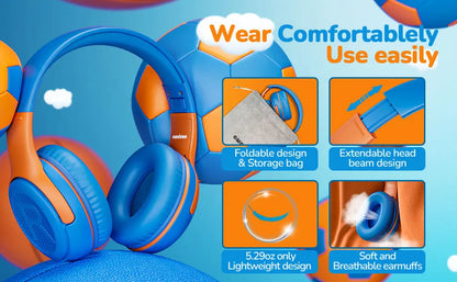 AT2 1/2/3Pcs Headset,3.5mm Surround Stereo Gaming Headphones with Mic Soft Memory Earmuffs for PC,Laptop,Kids for School Toddler