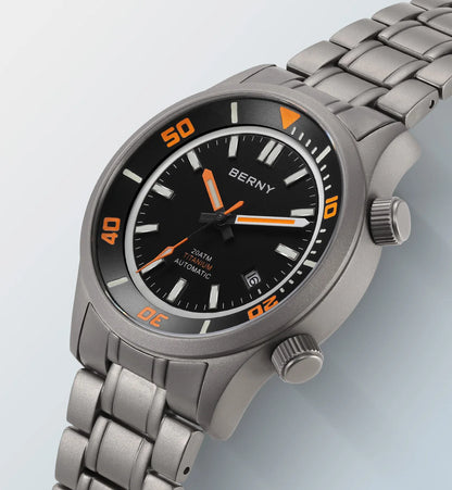 BERNY Automatic Titanium Diver Watch for Men Supper Luminous Sappire AR coated Miyota 8215 20ATM Mechanical Diving Men's Watches