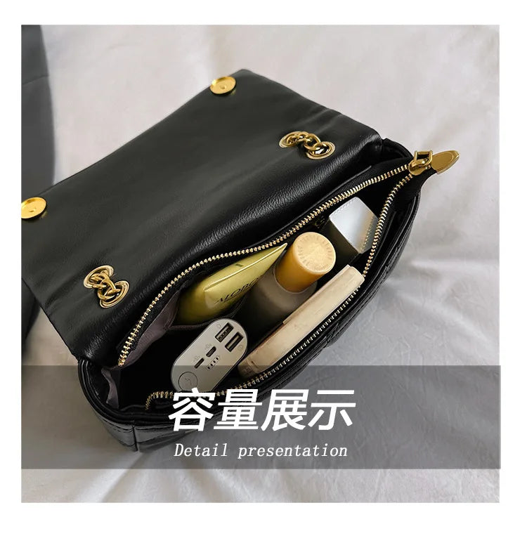 New Xiaoxiangfeng diamond grid chain bag, stylish and versatile, large capacity diagonal span small square bag RELUX.STORE