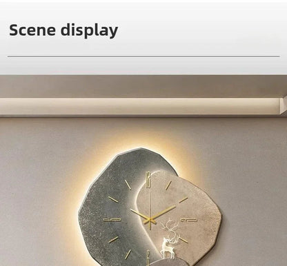 Modern wall clock in living room stylish large living room clock light design mechanism Nordic bedroom with silent decoration RELUX.STORE