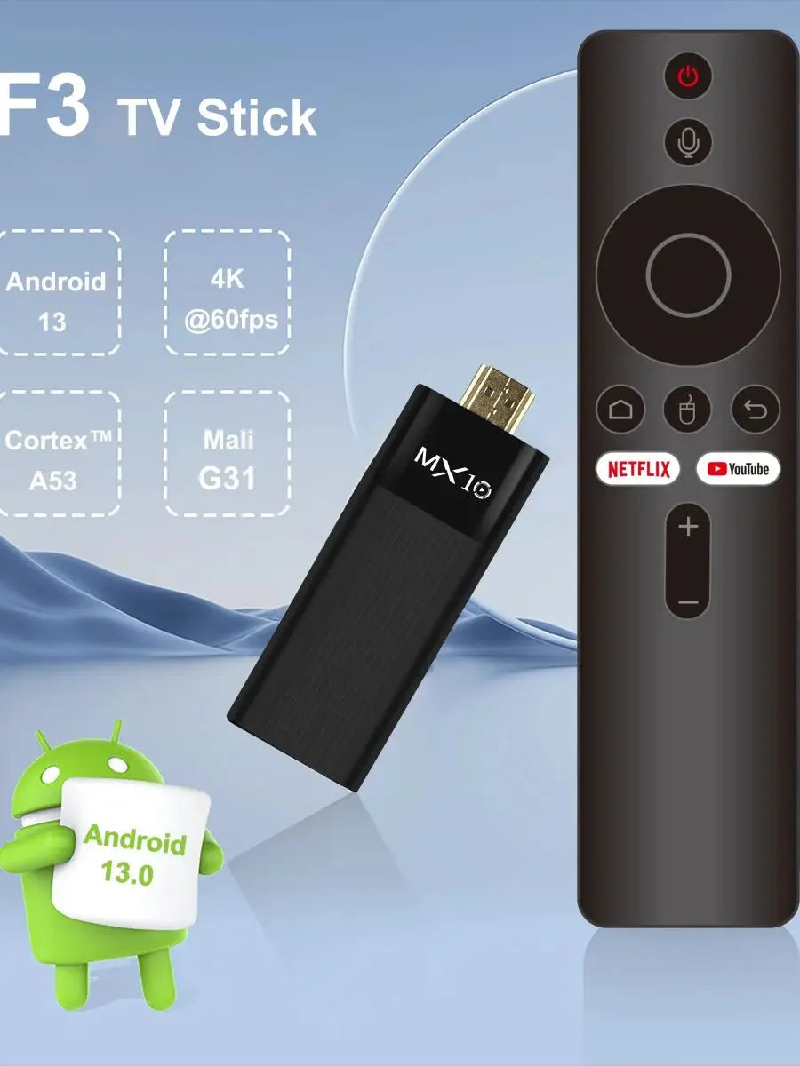 Factory Directly MX10-F3 TV Stick 4K Android 11 Allwinner H313 2.4G&5G Wifi 2GB 16GB Tv Box Fire Tv Stick 4K