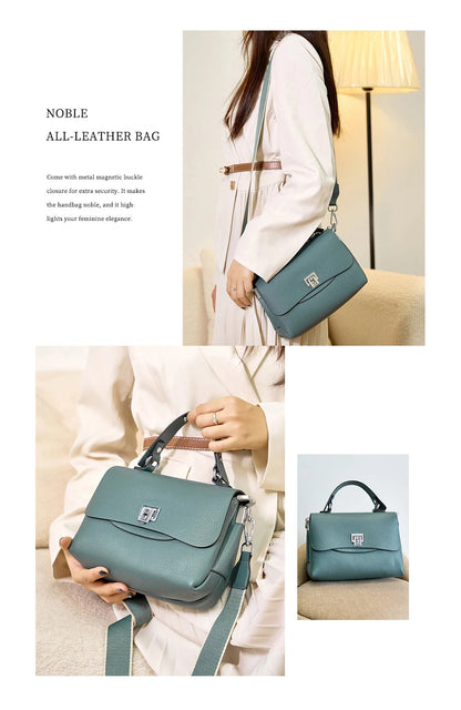 Zency Women's Genuine Leather Top-Handle Bag Simple Fashion Envelope Luxury Brand Shoulder Handbag Small Crossbody for Female RELUX.STORE
