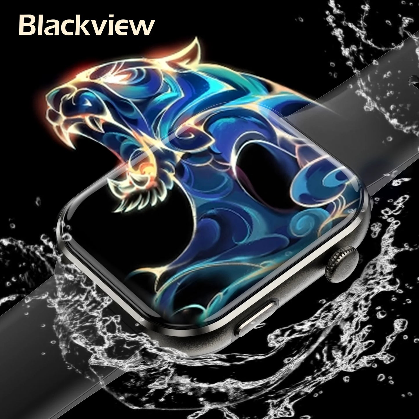 2025 Blackview R60 Bluetooth Call Smartwatch for Men Women 1.96'' AMOLED HD Screen Blood Oxygen Health Monitoring Fitness Watch