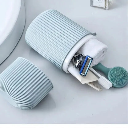 Travel Mouthwash Cup Portable Cute Essential for Business Trips Toothbrush Case with Lid Multifunctional Storage Set