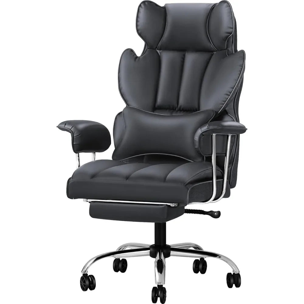 Office Chairs Big &Tall Office Chair, High Back Leather Chair with Footrest, Reclining Ergonomic Executive Suppo Office Chairs