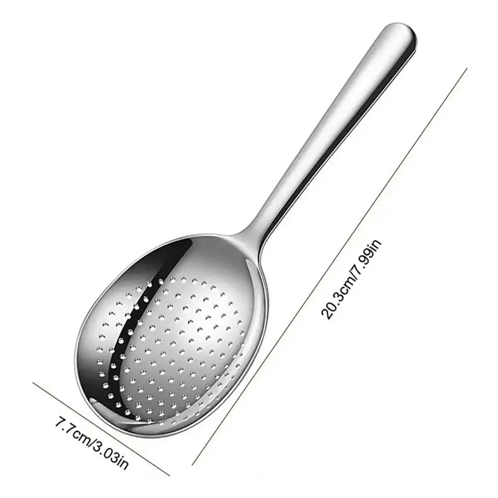 1Pc Stainless Steel Ladles For Serving Soup Rice Serving Spoon Drain Hole Heat Insulated Handle Kitchen Utensils For Daily Use
