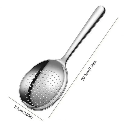 1Pc Stainless Steel Ladles For Serving Soup Rice Serving Spoon Drain Hole Heat Insulated Handle Kitchen Utensils For Daily Use