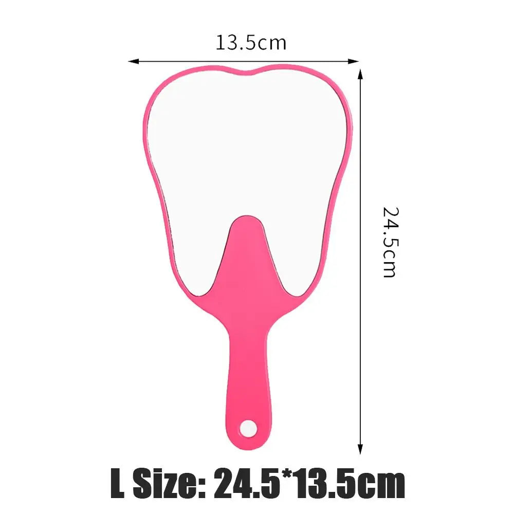 1PC Tooth Shaped Handheld Mirror Cute Makeup Mirror Durable High Definition Dental Mirrors Gifts RELUX.STORE