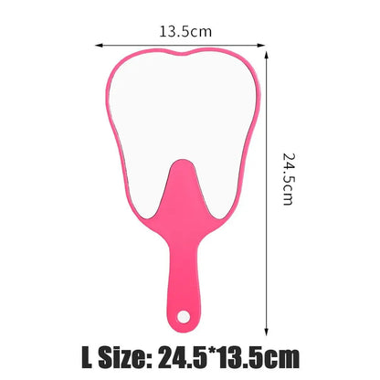 1PC Tooth Shaped Handheld Mirror Cute Makeup Mirror Durable High Definition Dental Mirrors Gifts RELUX.STORE