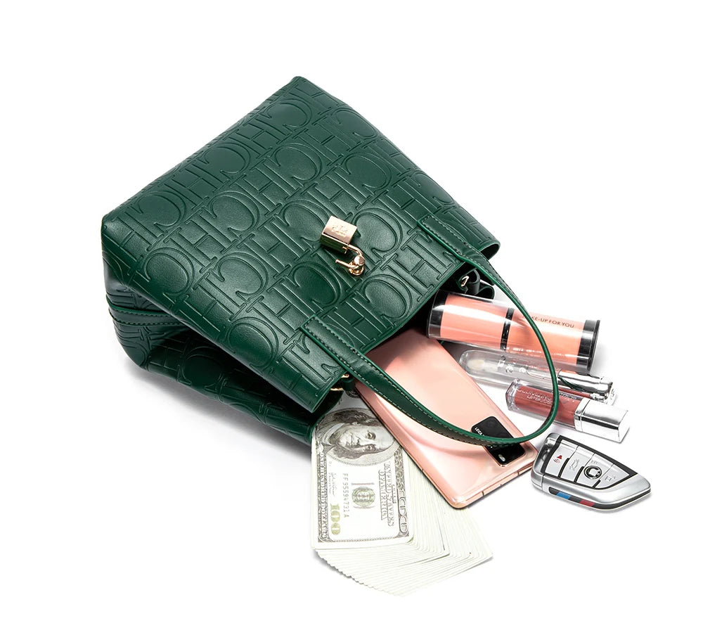 Classic Simple Solid Color Women's New 2024 Large Capacity Handbag Letter Element Women's Handbag RELUX.STORE