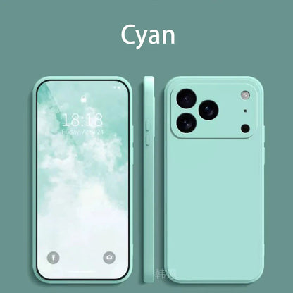 Square Liquid Silicone Phone Case for Apple iPhone 17 Pro Max 17 Air Soft Cover Case RELUX.STORE