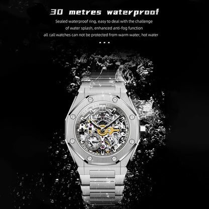 OLEVS Men's Watch Top Brand Luxury Hollowing Automatic Mechanical Watch Waterproof Luminous Watch for Men Gift Clock