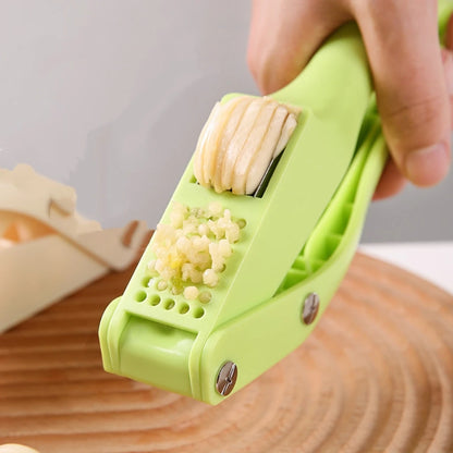 2-in-1 Multifunctional Garlic Press For Pressing Mash Garlic And Sliced Garlic Vegetable Squeezer For Home Cooking Masher Tool
