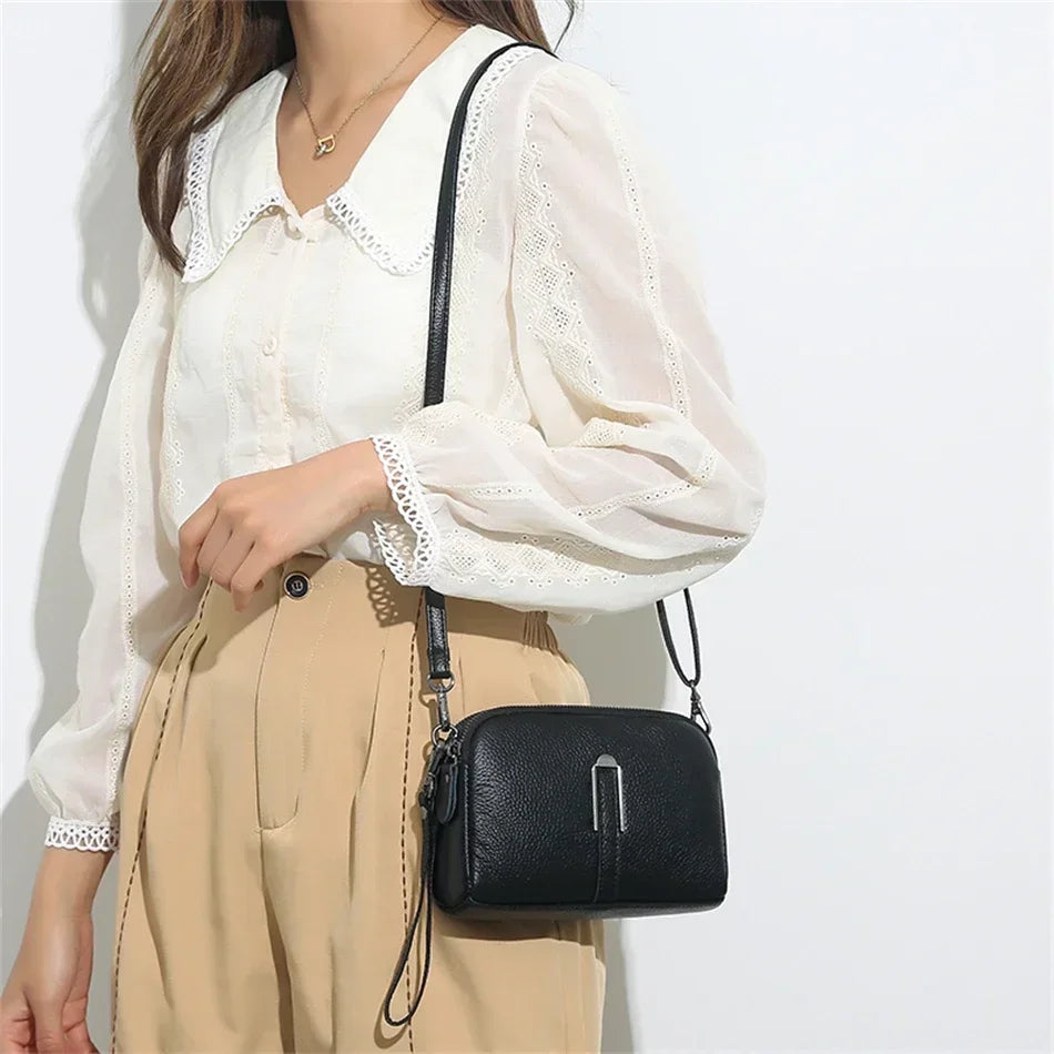 Genuine Leather Shoulder Bag Luxury Women's Handbags Bag for Woman 2024 Female Clutch Phone Bags Casual Crossbody Messenger Bags