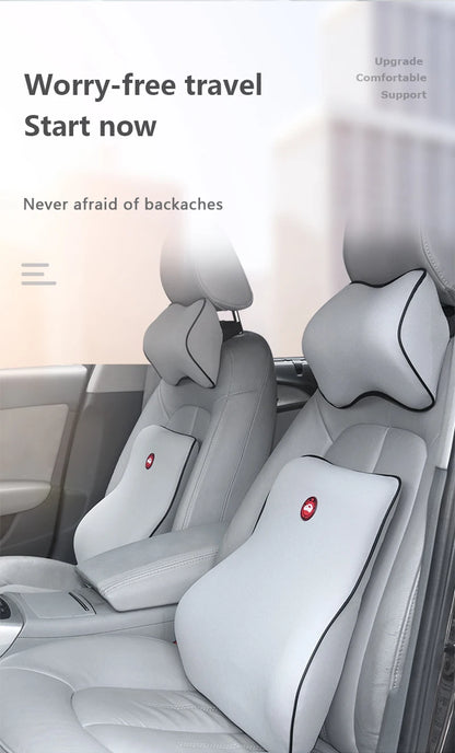 Memory Foam Car Seat Pillow Car Neck Pillow Protective Lumbar Back Support Breathable Car Headrest Cushion For Travel
