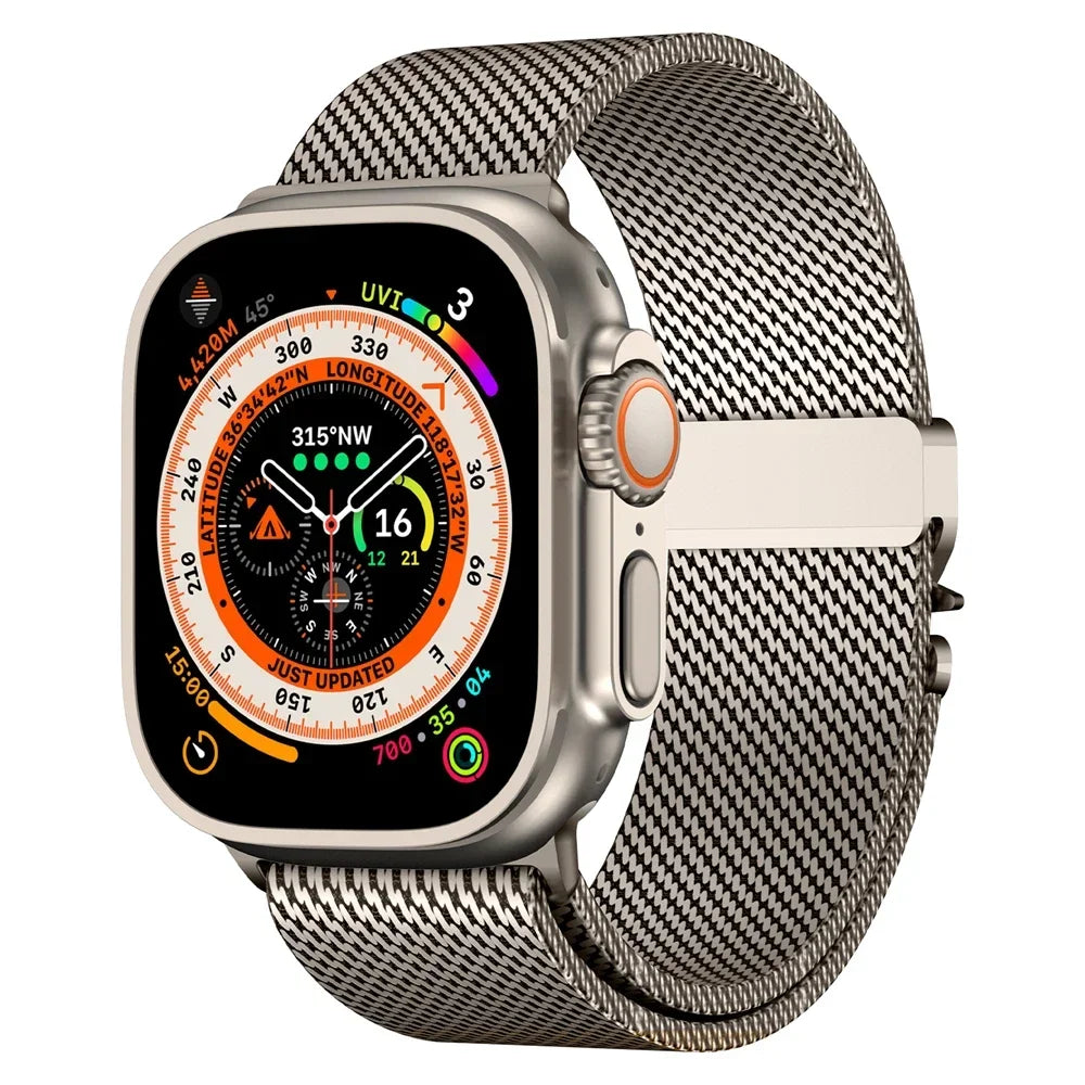 Milanese Loop Strap For Apple Watch Band Ultra 2 49mm 46mm 45mm 44mm 42mm Stainless Steel Metal for iWatch Series 10 9 8 7 6 5 4